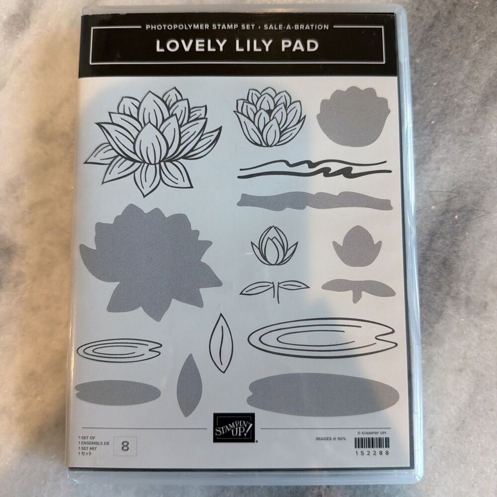Stampin Up Lovely Lily‎ Pad Photopolymer Stamp Set PLUS Die Cut Set Flowers